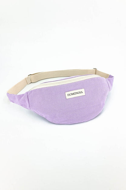 Sac banane en coton lilas