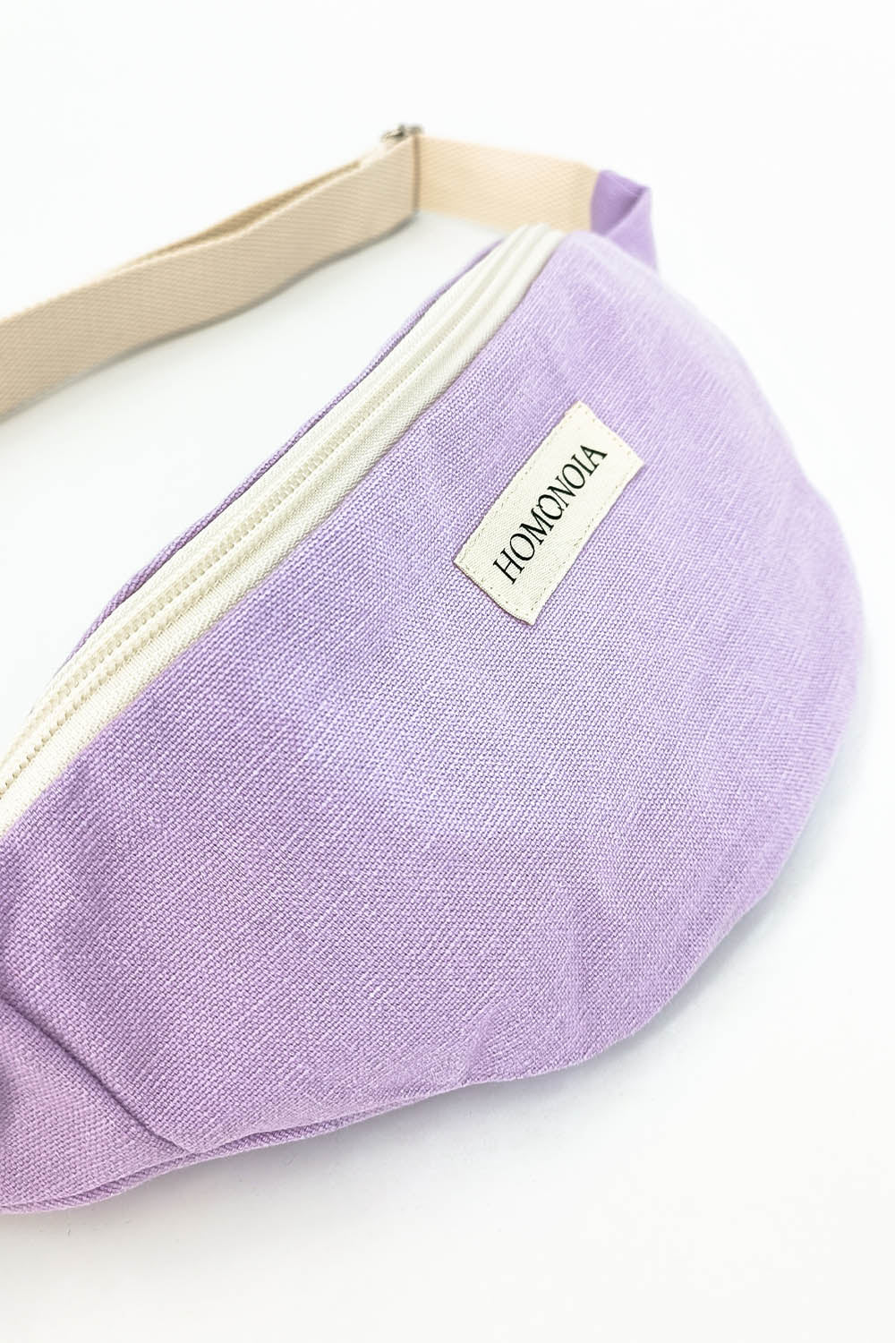 Sac banane en coton lilas