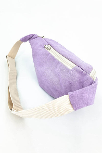 Sac banane en coton lilas