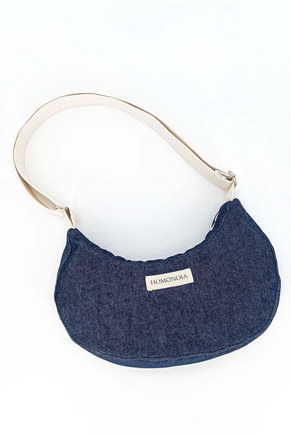 Sac demi-lune Gisèle en denim brut