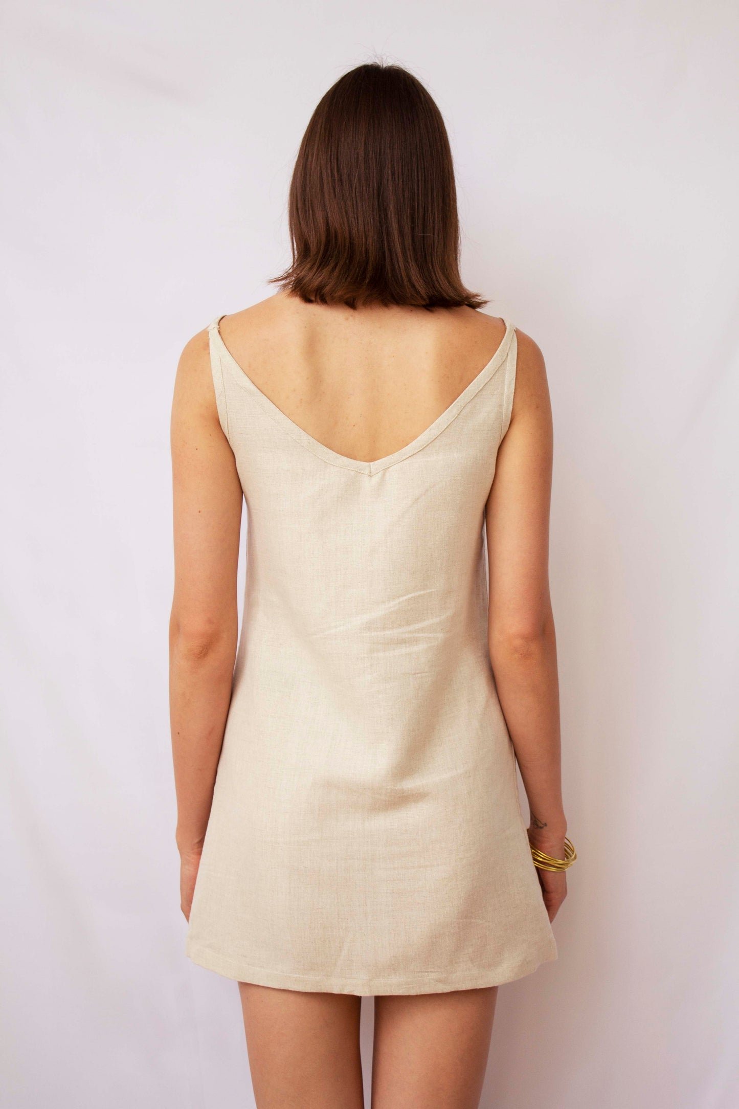 Robe à bretelles beige